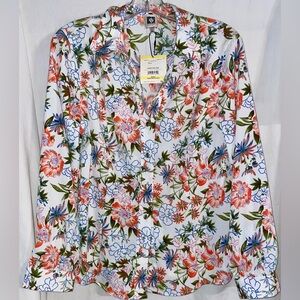 Anne Klein Long Sleeve Blouse Button Down Floral Print Size Medium New with Tag